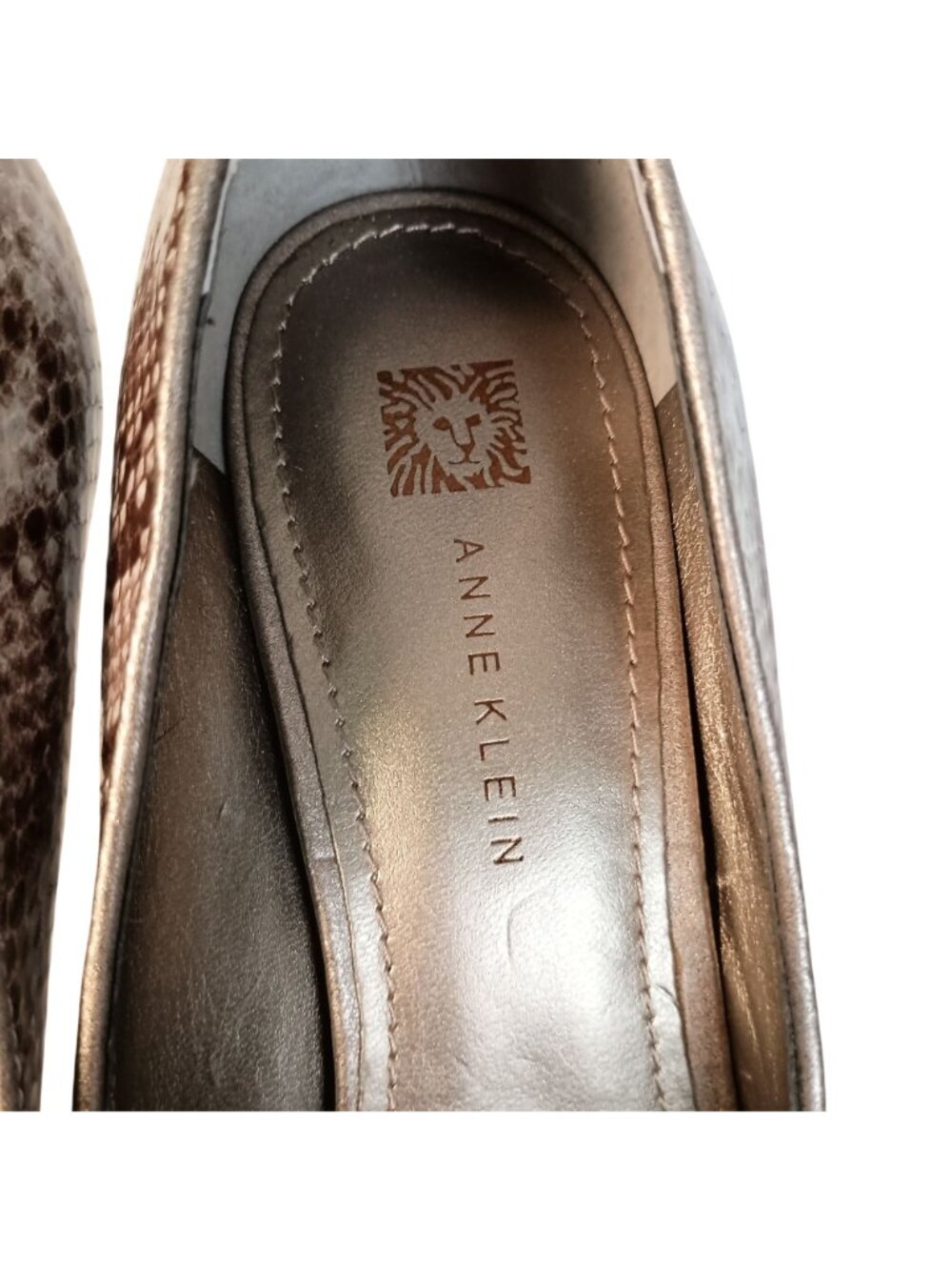 AK Anne Klein Snakeskin Print Hidden Platform Pumps Womens 9.5 Stiletto NWOB - Picture 13 of 14